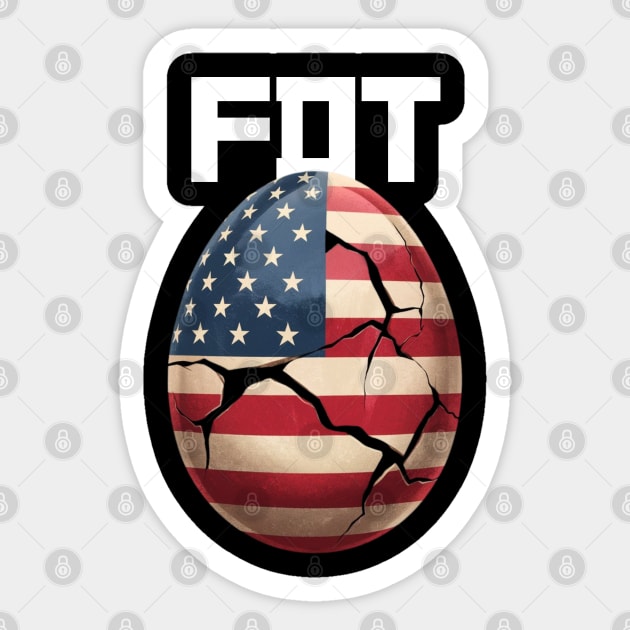 Dump Trump: FDT Cracked Promises (Foxtrot Delta Tango) Sticker by Creatifly Graphic Tees
